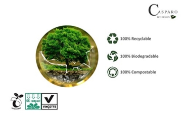 10L kompostierbare Müllbeutel | 100 Bio-Müllbeutel | 100{486f6434a0970097e160c2c921b8a6d42b7604038c57bdee337e1228adaeb739} zertifiziert kompostierbar | biologisch abbaubar | Müllsack | Casparo Eco Design - 