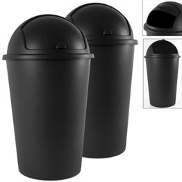 2x Mülleimer 50 Liter Abfalleimer Papierkorb Push Can Schiebedeckel Abfallbehälter -