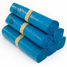 40 Stück Abfallsäcke Blau 240 Liter - 10 Stück auf Rolle - MÜLLSÄCKE aus LPDE-REGENERAT -