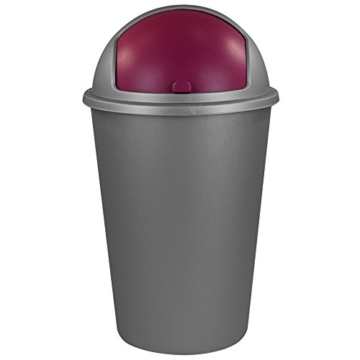 Abfalleimer 50L mit Farbauswahl - Kosmetikeimer - Mülleimer - Badezimmereimer - Abfallbehälter (Beere) - 