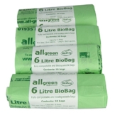 All-Green 6 Liter kompostierbarer BioBag Küchenmüllsack, 200 Müllsäcke -