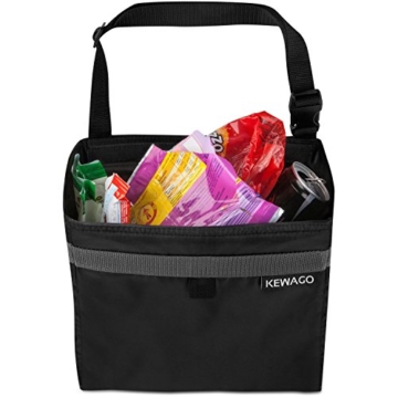 Auto-Mülleimer und Abfall-Tasche von Kewago | Kühltasche für unterwegs | Auslaufsicher mit Klettbefestigung und Schnellverschluss für die Kopfstütze ... - 