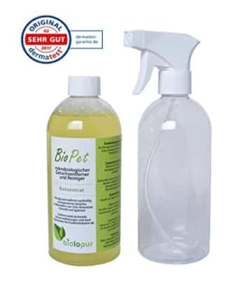 Biolopur | BioPet | Geruchsneutralisierer | Geruchsentferner - Spray | Reinigungsmittel Urin, Haustier etc. | KONZENTRAT -
