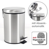 bremermann® Treteimer, mit Absenk-Automatik, Anti-Fingerabdruck, 3 L, matt, 6809 -