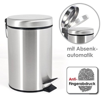 bremermann® Treteimer, mit Absenk-Automatik, Anti-Fingerabdruck, 3 L, matt, 6809 -