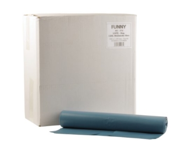 Funny LDPE Müllsäcke, 700 x 1100 mm - Typ 80 , blau, circa 120 L, 1er Pack (1 x 250 Stück) -