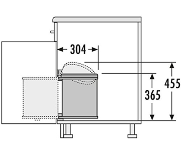 Hailo 3515001 Abfallsammler MO Swing 40.1/15 w Schränke ab 400 mm Breite mit Drehtür - 