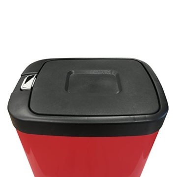 Kendan - Rot 38 Liter Druckknopf-Automatik Mülleimer Recyceln Innenfach Abschnitt Müll Abfall Küche Abfalleimer - 
