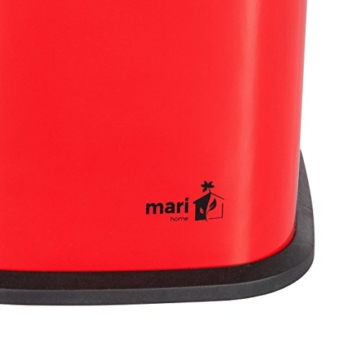 Mari Home Rot 38 Liter Pulverbeschichtet Stahl Mülltrenner Mülleimer Druckknopf-Automatik mit Inneneimer 38L - 