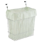mDesign Mülleimer Küche für 15 L Müllbeutel - ein Abfalleimer aus Stahl mit Chromfinish - auch als Aufbewahrungskorb im Bad geeignet - einfach über die Schranktür hängen -