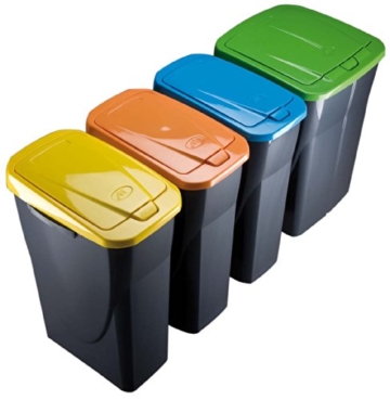 Mondex Müllsortierer 25 Liter mit orangenem Deckel -