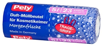 pely 5558 Duft-Müllbeutel für Kosmetikeimer "Morgenfrische", mit Tragegriff, 5 Liter, 23-Stück -