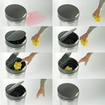 Sensor Mülleimer, Abfalleimer, Automatik, automatischer Edelstahl-Mülleimer, mit Bewegungssensor, 42 Liter - 