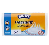 Swirl 5 l Tragegriff Müllbeutel, 4er Pack (4 x 40 Stück) -