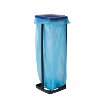 Top Star Müllbeutelhalter mit Deckel, Wertstoffsammler für Müllsäcke bis 120 Liter, Abfallbehälter für die Küche, Garage, oder Keller, 3-fach höhenverstellbar, bis 87 cm, auch für den gelben Sack geeignet, blau oder rot -