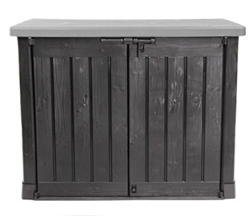Keter Store It Out Max Gartenbox Mülltonnenbox Gerätebox Schuppen für 2 x 240 Liter Mülltonnen (Anthrazit Grau) -